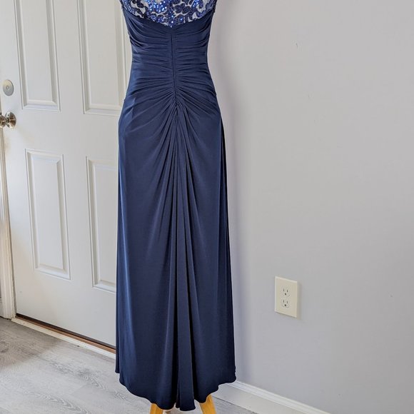 JADE Couture Blue Maxi Gown Dress Sz 2 - Picture 6 of 7